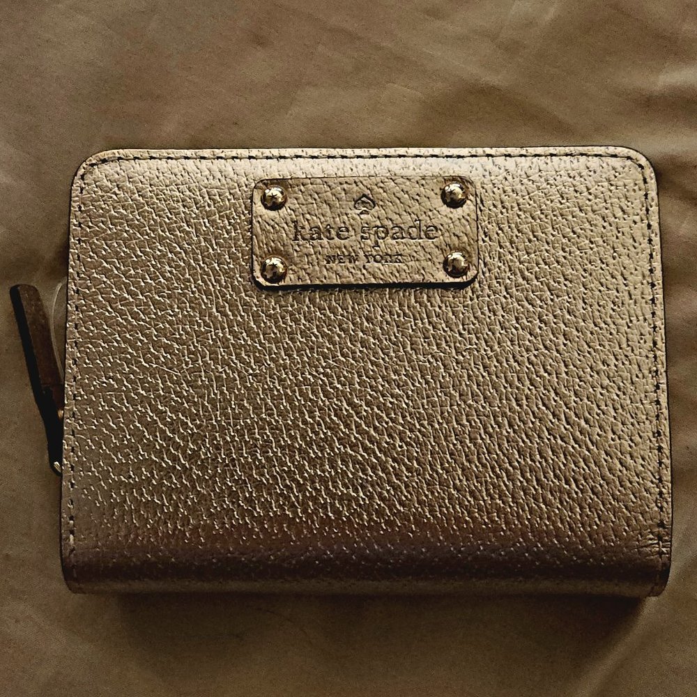 Kate Spade Leather Wallet metallic rosegold clutch